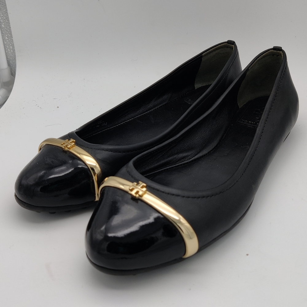 Tory Burch Pacey Black leather sz 8 - Picture 1 of 6